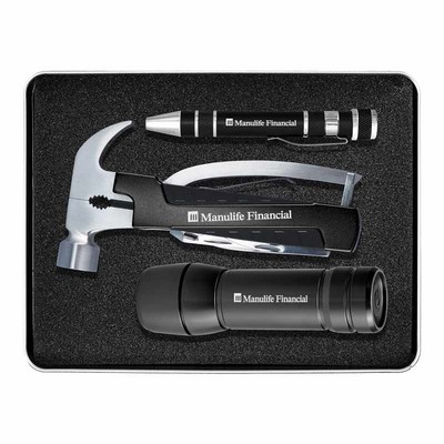 Black Gift Set With Fl45 Torchlight, Km401 Screwdriver & Tm309 Multi-Tool
